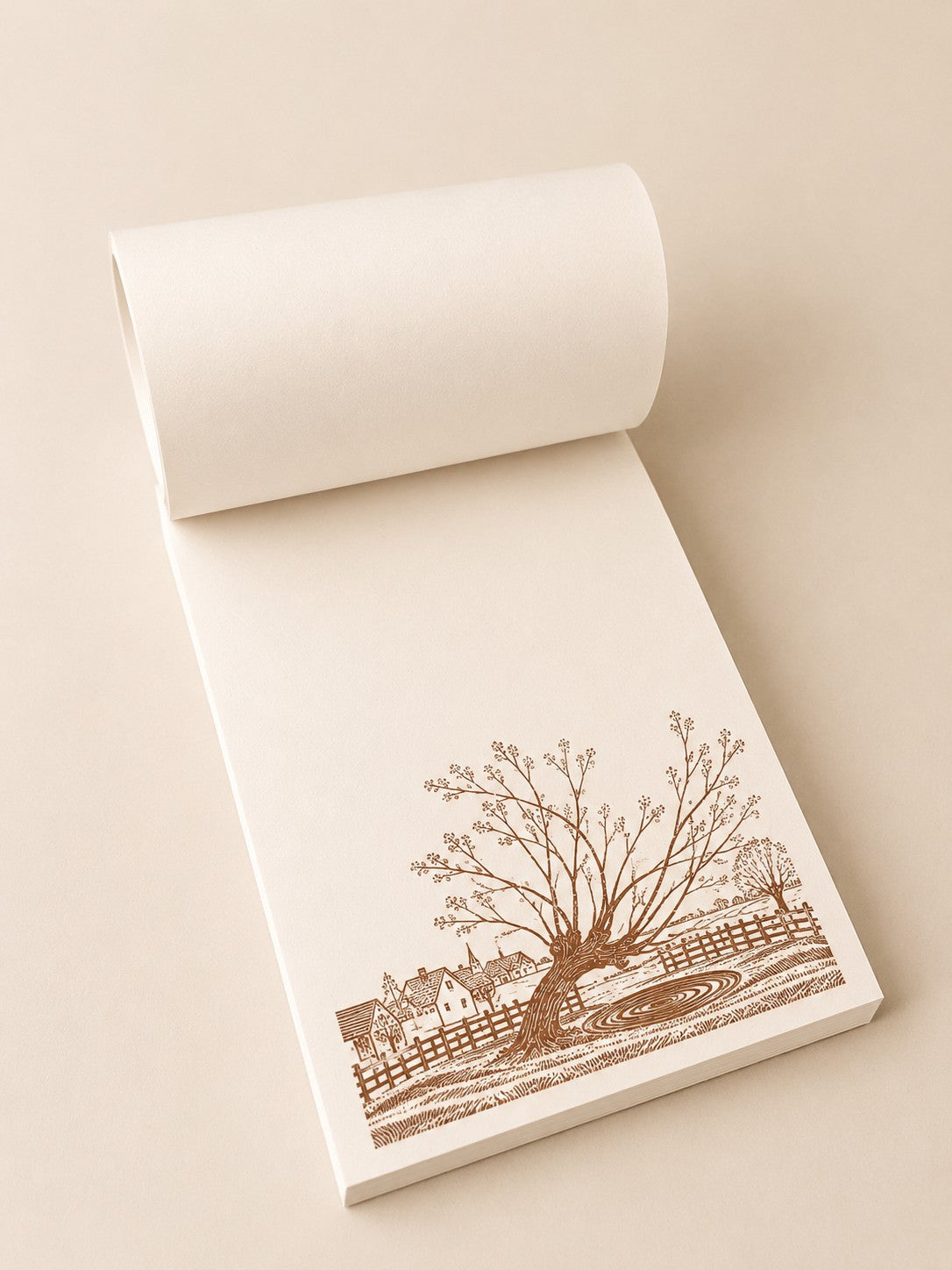 Briefpapierblock aus Graspapier - Baum