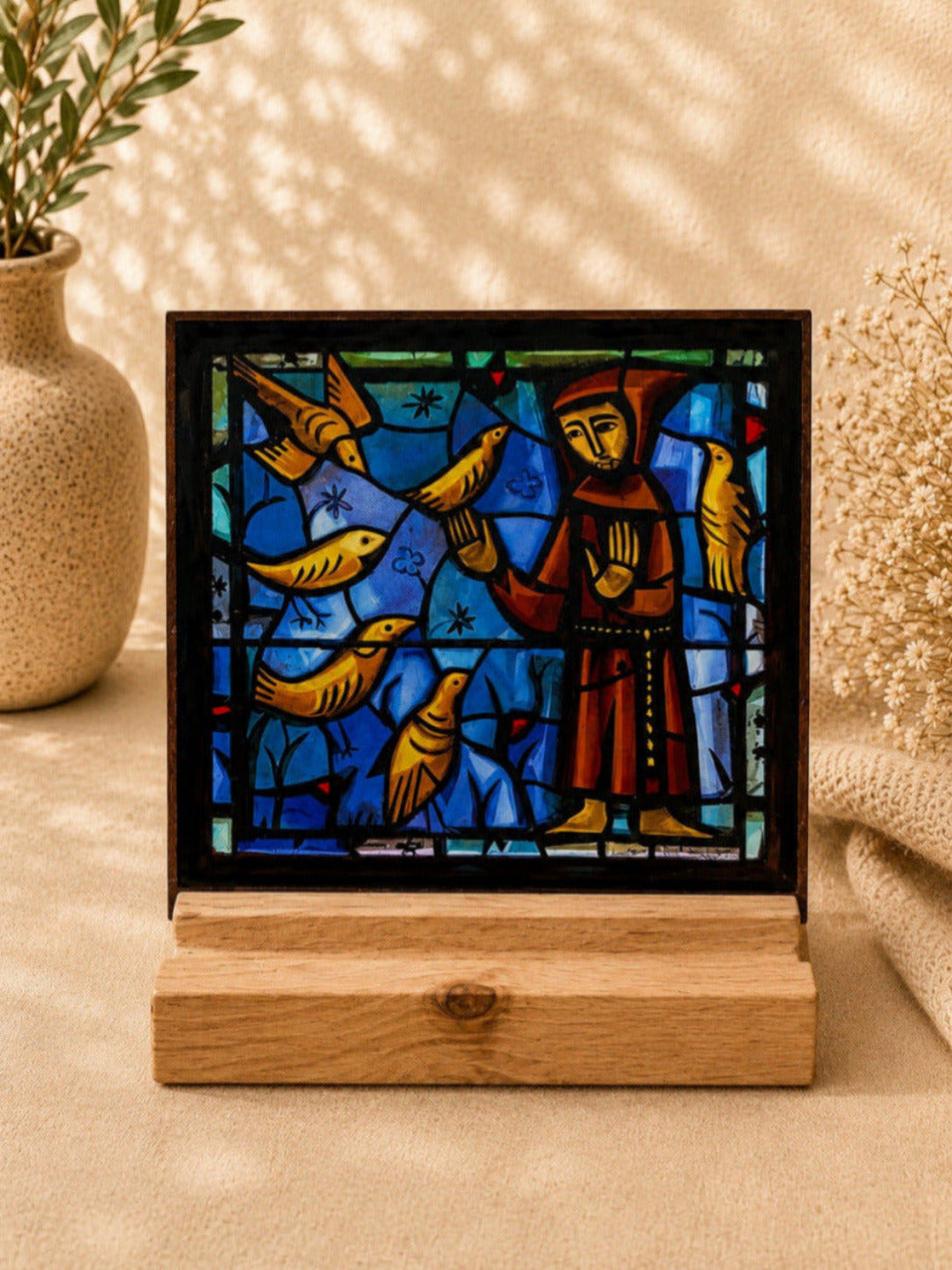 Imagen devocional «Francisco y los pájaros» – Miniatura espiritual