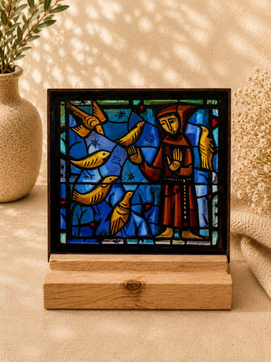Image de dévotion « François et les oiseaux » – Miniature spirituelle