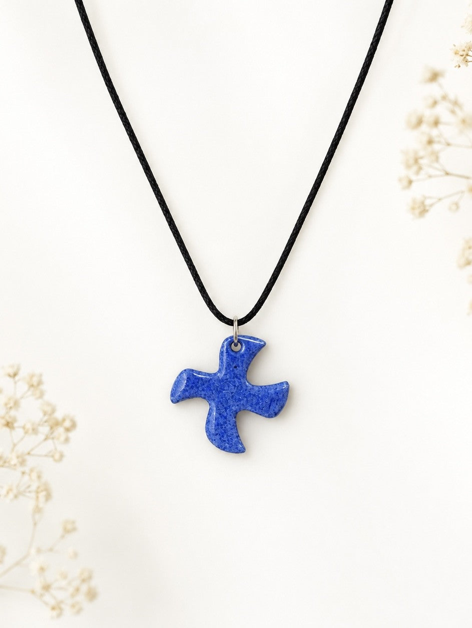 Taizé Kreuz - Taubenanhänger mit Lederschnur