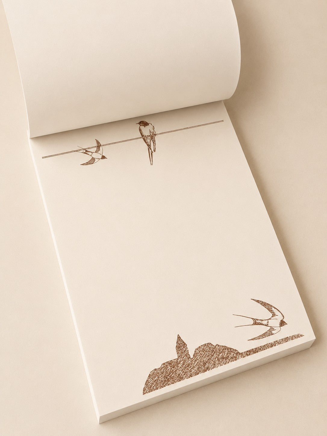 Briefpapierblock aus Graspapier-Flug der Schwalben