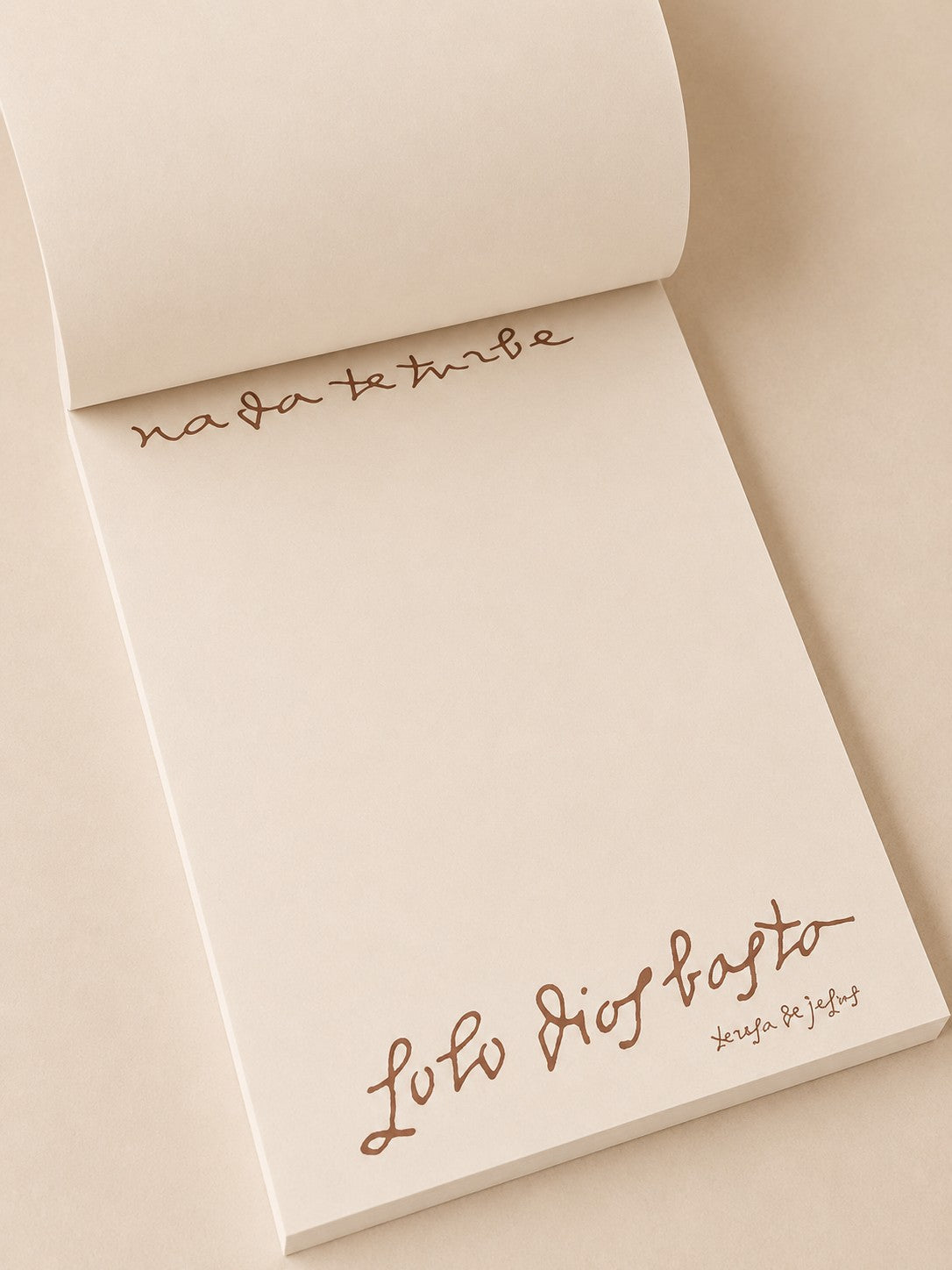 Briefpapierblock aus Graspapier – No 50: Nichts beunruhige dich, nichts ängstige dich, Gott allein genügt