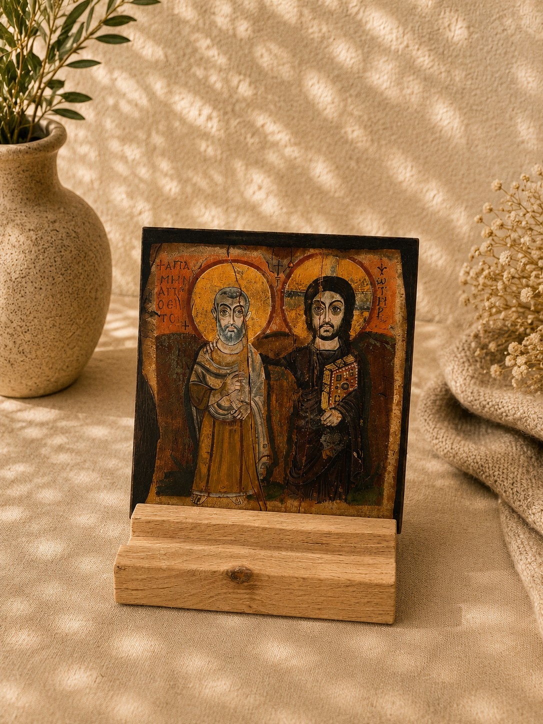 Andachtsbild „Christus und Abbas Menas" Ikone der Freundschaft