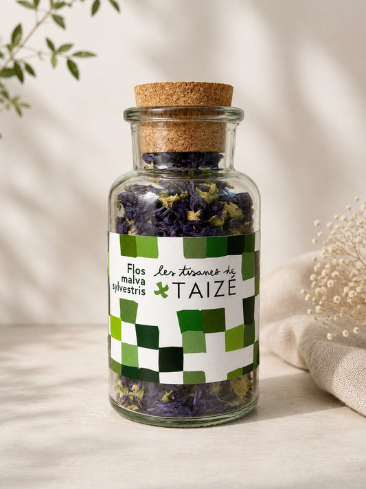 Flores de malva ecológicas en frasco – Infusión natural de hierbas de Taizé